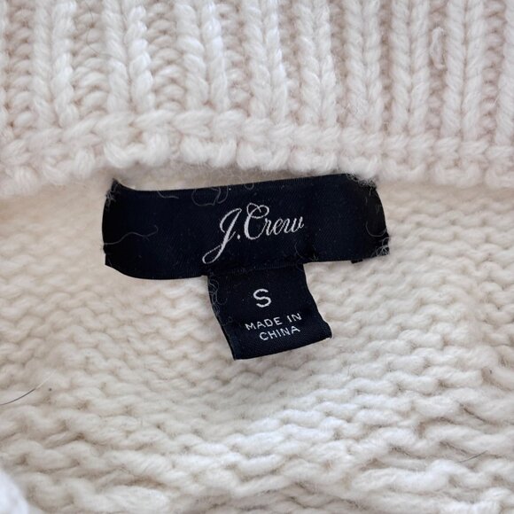 J Crew Womens Fisherman Sweater Chunky Cable Knit Wool Blend Small Coastal Relax - Picture 3 of 8